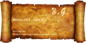 Wenczel Gerő névjegykártya